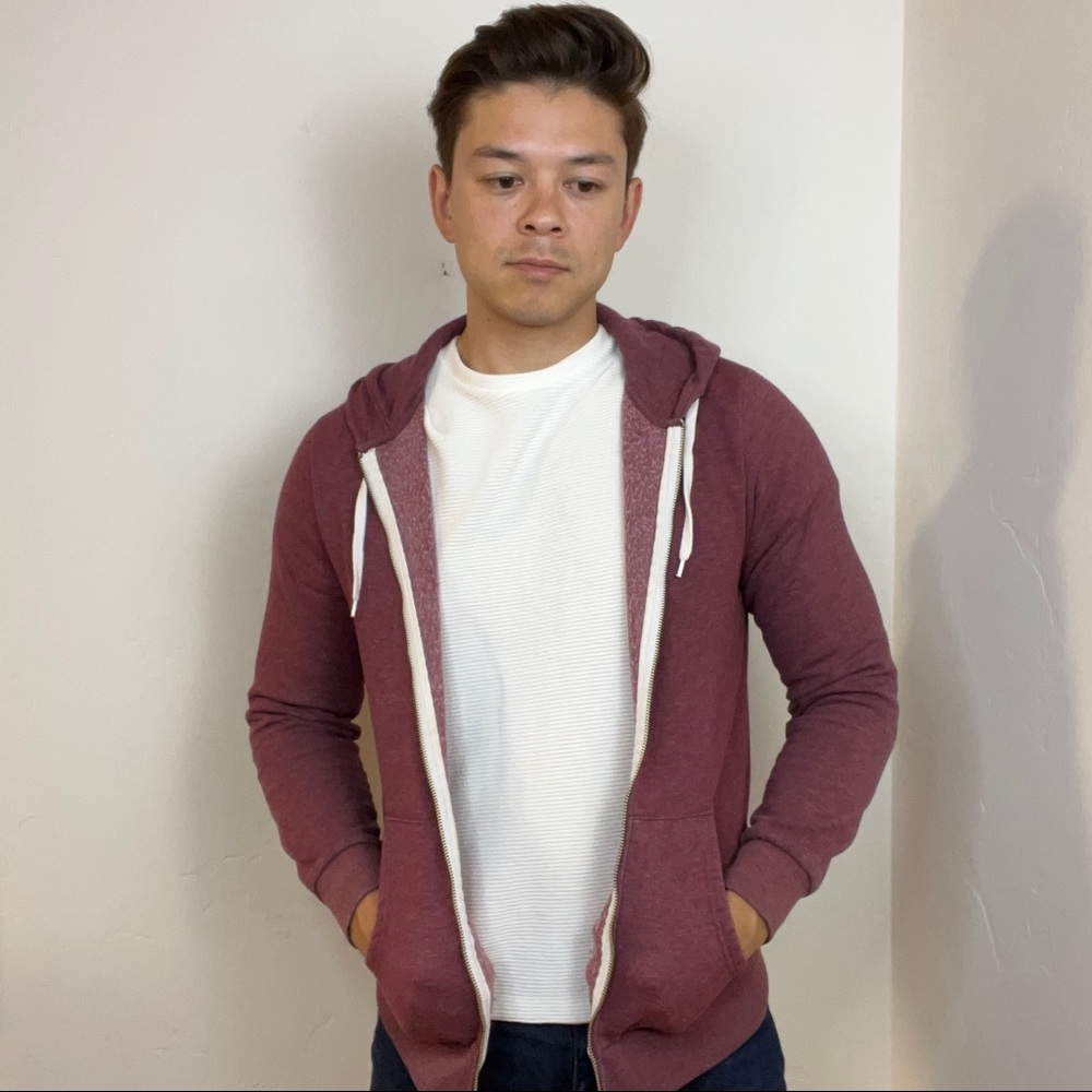 ASOS Red Burgundy Zip Hoodie